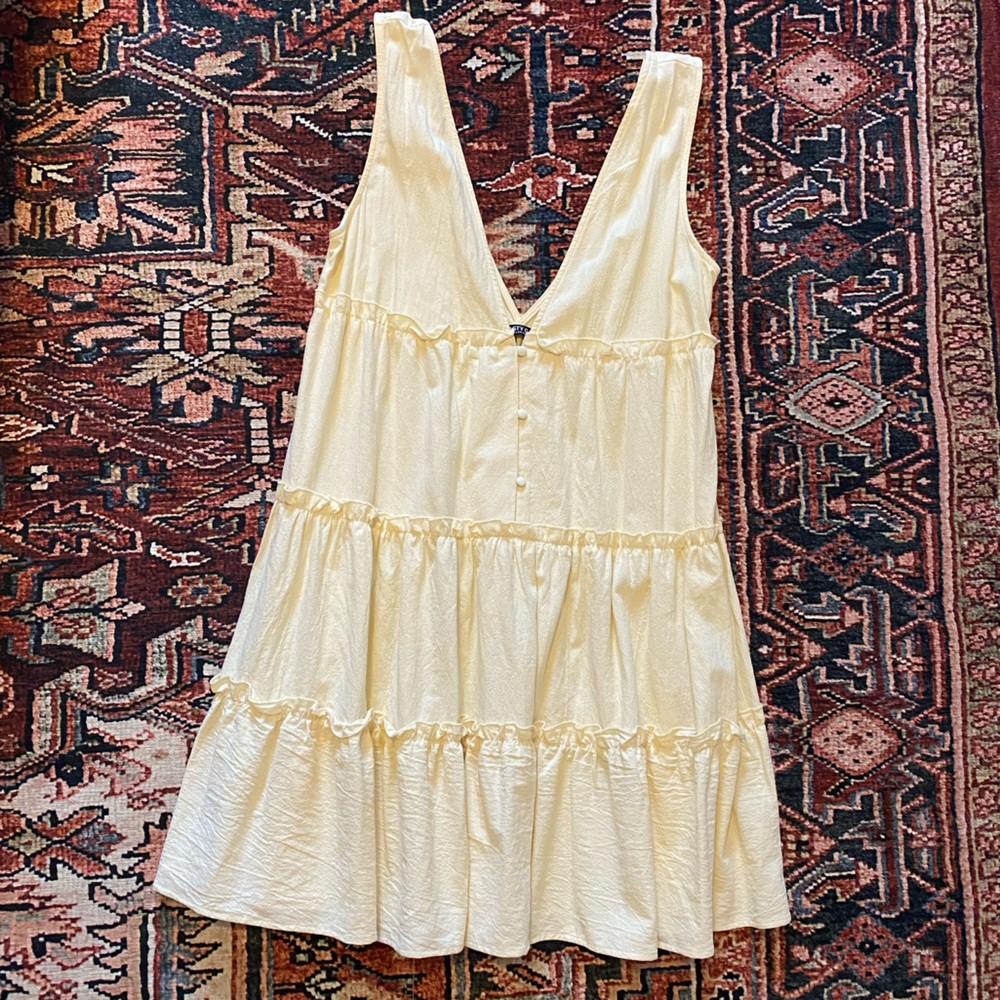 Tiered Linen Mini Dress